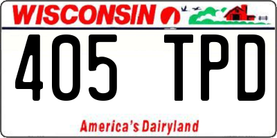WI license plate 405TPD