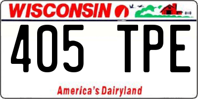 WI license plate 405TPE