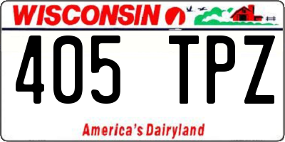 WI license plate 405TPZ