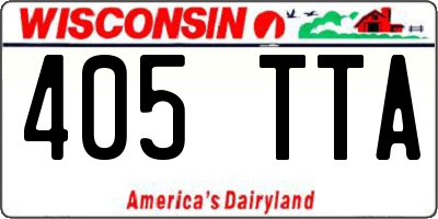 WI license plate 405TTA