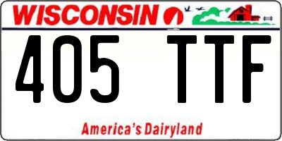 WI license plate 405TTF