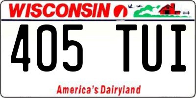 WI license plate 405TUI