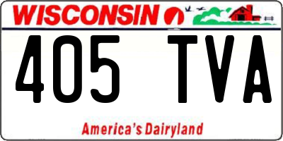 WI license plate 405TVA