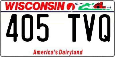 WI license plate 405TVQ