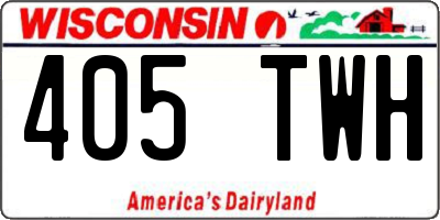 WI license plate 405TWH