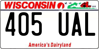 WI license plate 405UAL