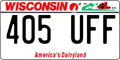 WI license plate 405UFF