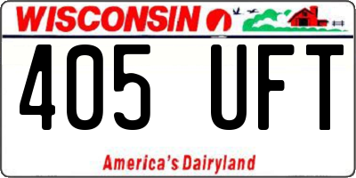 WI license plate 405UFT
