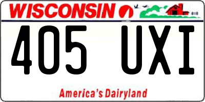 WI license plate 405UXI