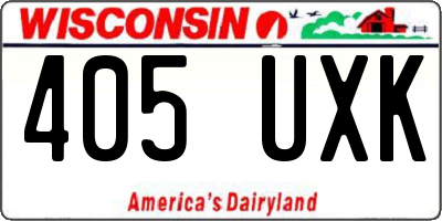 WI license plate 405UXK
