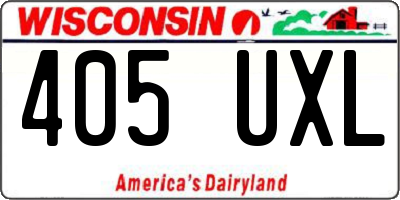 WI license plate 405UXL