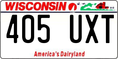 WI license plate 405UXT