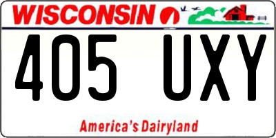 WI license plate 405UXY