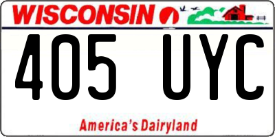 WI license plate 405UYC