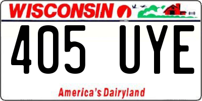 WI license plate 405UYE