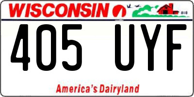 WI license plate 405UYF