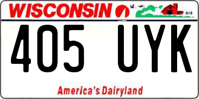 WI license plate 405UYK
