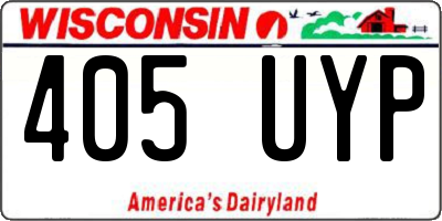 WI license plate 405UYP