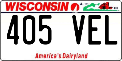 WI license plate 405VEL