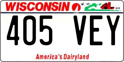 WI license plate 405VEY