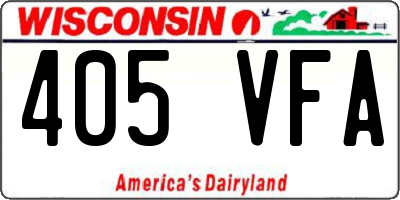 WI license plate 405VFA