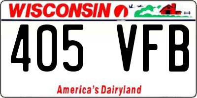 WI license plate 405VFB