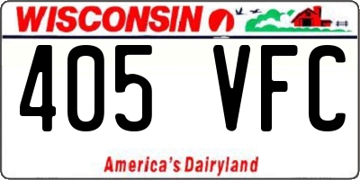 WI license plate 405VFC