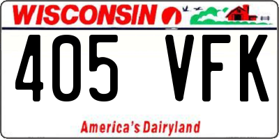 WI license plate 405VFK