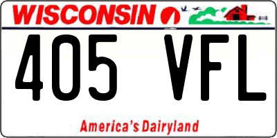 WI license plate 405VFL