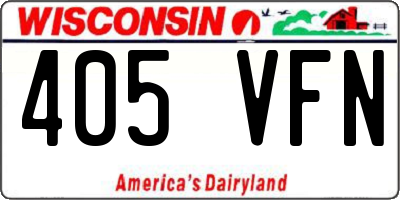 WI license plate 405VFN