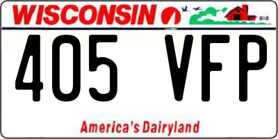 WI license plate 405VFP