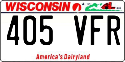 WI license plate 405VFR