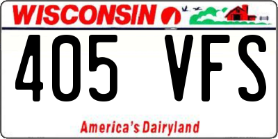 WI license plate 405VFS