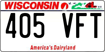 WI license plate 405VFT