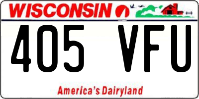 WI license plate 405VFU
