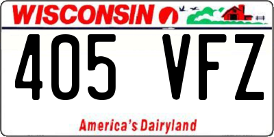 WI license plate 405VFZ