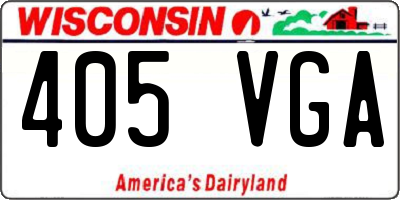 WI license plate 405VGA