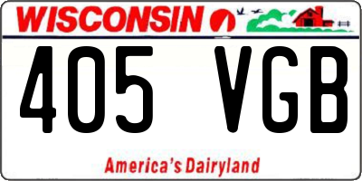 WI license plate 405VGB