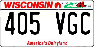 WI license plate 405VGC
