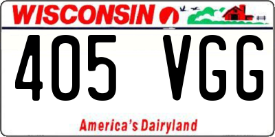 WI license plate 405VGG