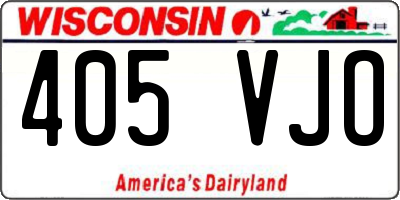 WI license plate 405VJO