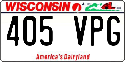 WI license plate 405VPG