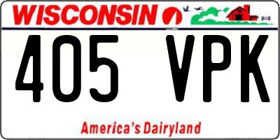 WI license plate 405VPK