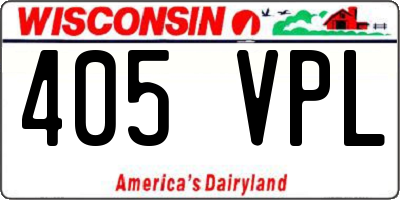 WI license plate 405VPL