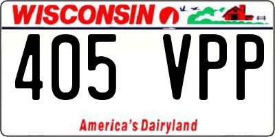 WI license plate 405VPP