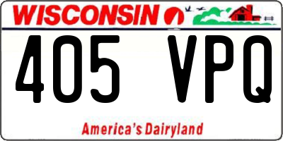 WI license plate 405VPQ