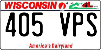 WI license plate 405VPS