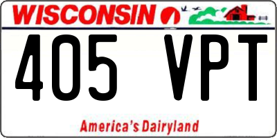 WI license plate 405VPT
