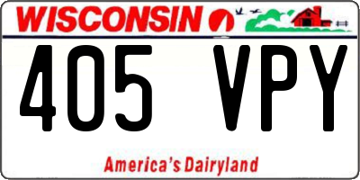 WI license plate 405VPY