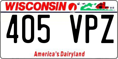 WI license plate 405VPZ